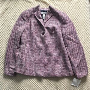 SagHarbor Women's Pretty in Pink Tweed Jacket. Brand New Never Worn Size 12